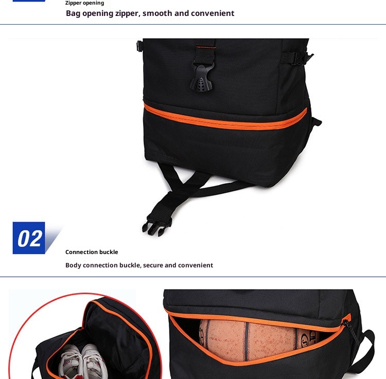 ActiveGo Basketball Men's School Training Multi-Functional Sports Backpack Capacity Extra Large Fitness Hiking Bag Customizable_voghion.com