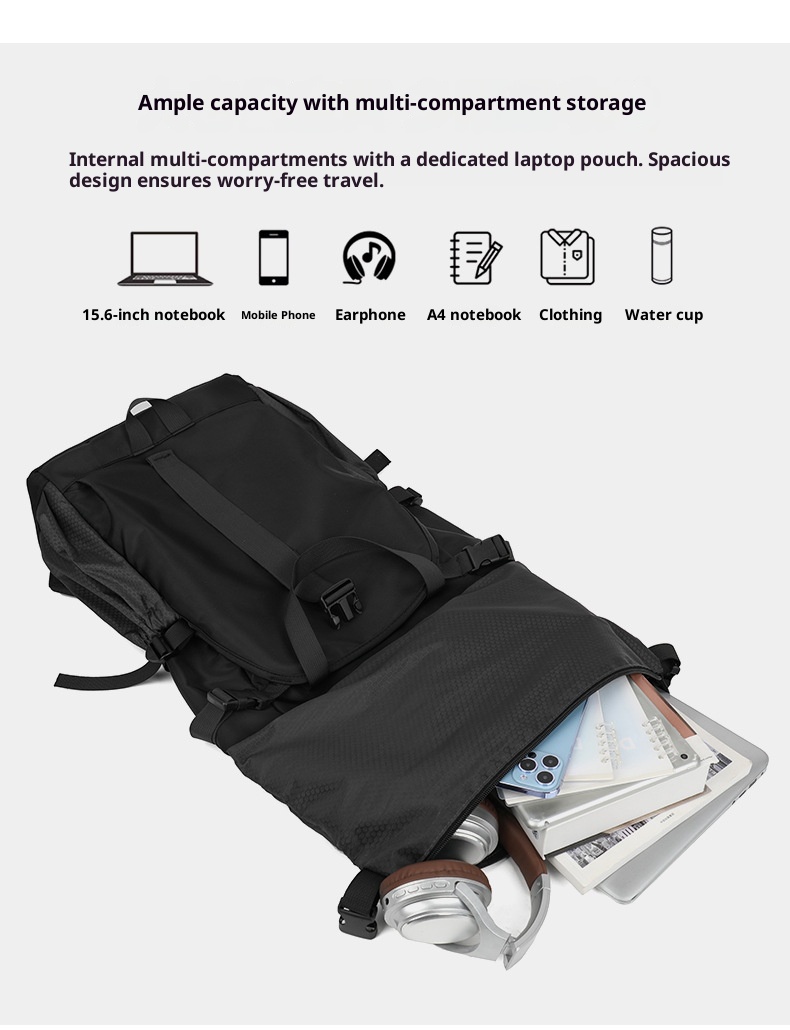 Zaino sportivo ActiveGo per alpinismo, ciclismo, escursionismo, grande capacità, leggero, da viaggio, per lavoro, computer_voghion.com