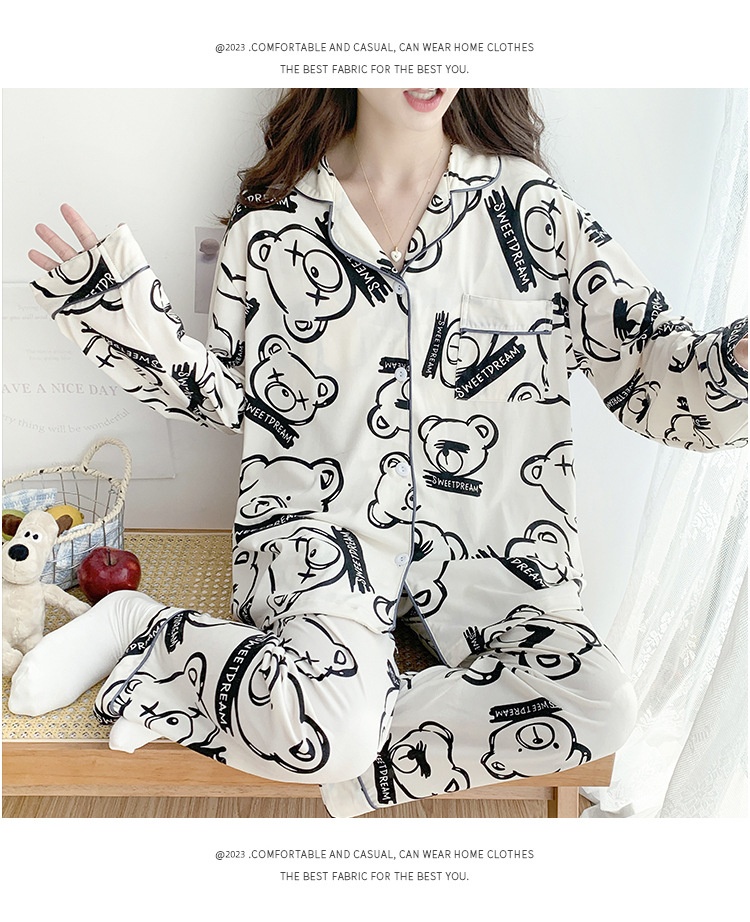 ChicShe Cross-Border Women's Pajamas Spring Long Sleeve 2024 New Autumn And Winter Plus Size Thin Loose Cardigan Loungewear_voghion.com