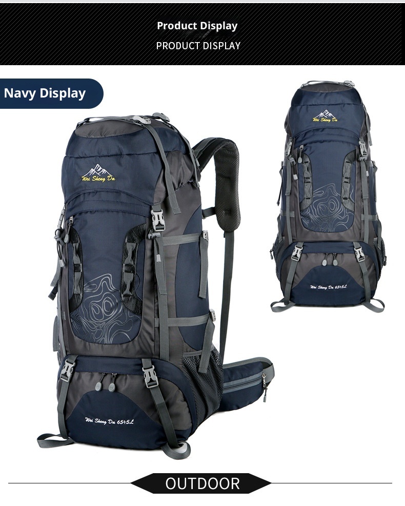 Zaino da viaggio per uomo ActiveGo, grande capacità, doppio spallaccio, impermeabile, per trekking, campeggio, escursioni, sport_voghion.com