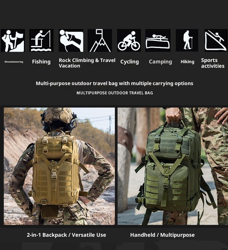 ActiveGo New Product Tactical Camouflage Men's Outdoor Mountaineering Hiking Camping Multifunctional Large Capacity_voghion.com