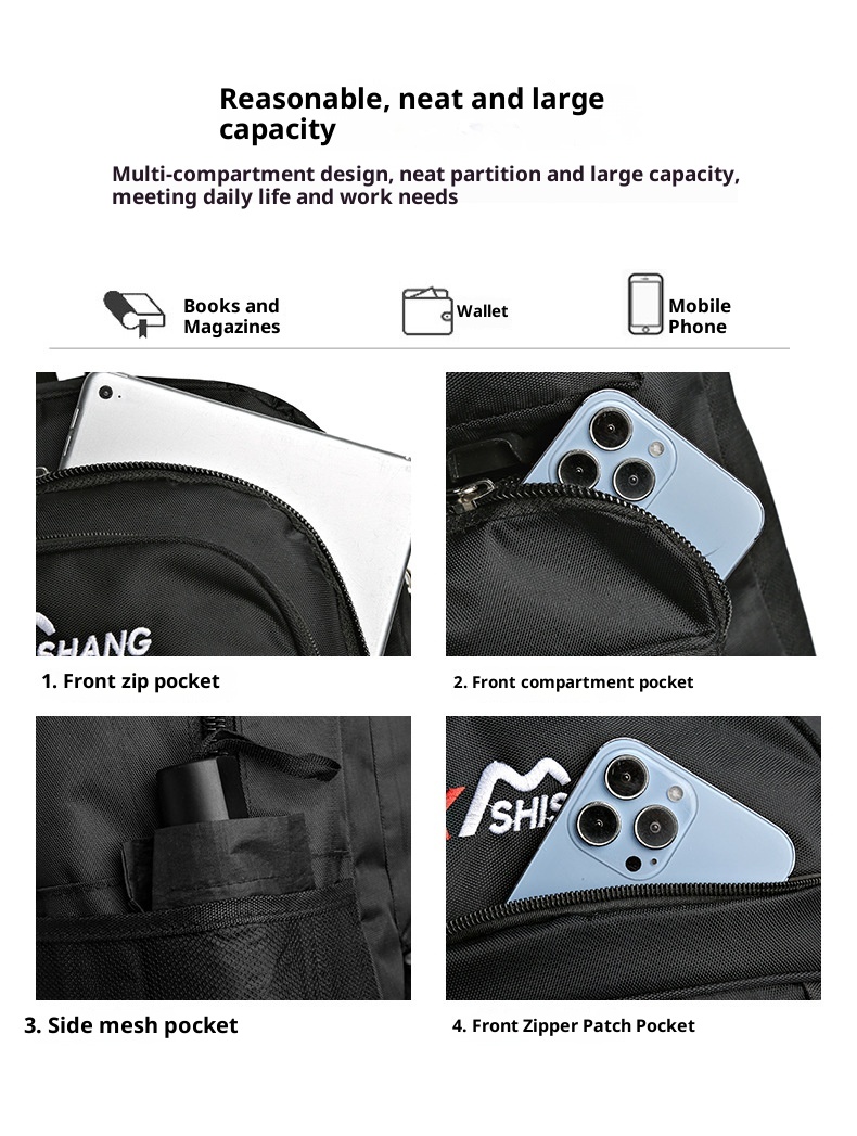 Zaino da escursionismo ActiveGo, extra large, per alpinismo, casual, da viaggio, per esterni, con doppia tracolla_voghion.com