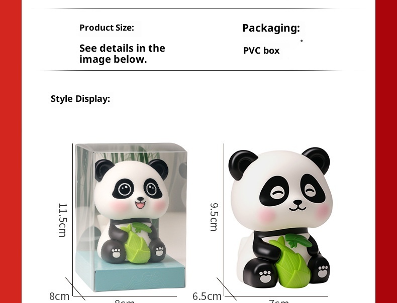 Panda portafortuna solare di tendenza transfrontaliera, decorazione per interni auto, regalo creativo alla moda per la casa_voghion.com