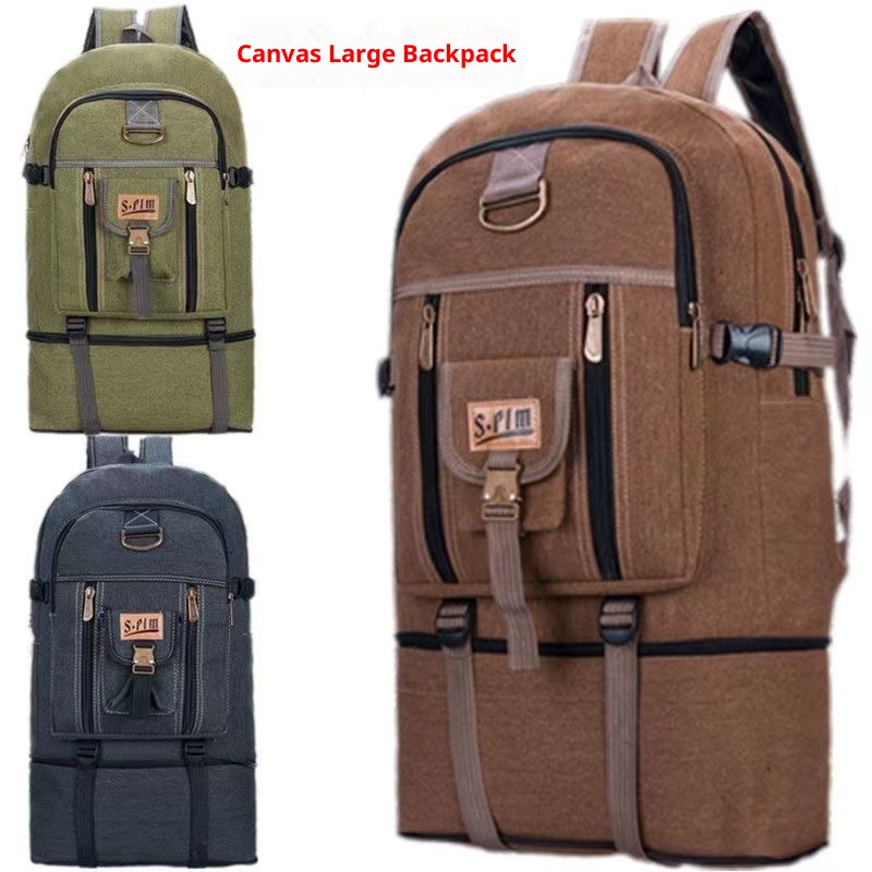 ActiveGo Rucksack aus Canvas mit extra großem Fassungsvermögen für Herren, Outdoor-Aktivitäten wie Wandern und Reisen – ideal als Sportrucksack mit erweiterbarem Design._voghion.com