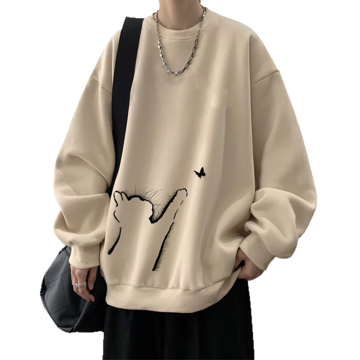 ragazzo Ragazzo Felpa invernale Nuova tendenza Stile americano Largo Girocollo Versatile Unisex Abbigliamento autunnale Esportazione all'ingrosso_voghion.com