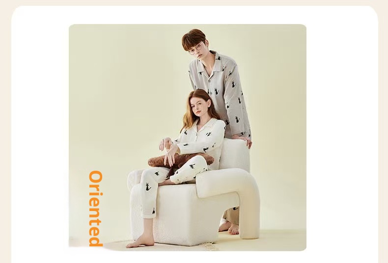 Pigiama da donna ChicShe in 100% cotone a doppio strato, manica lunga, colletto rovesciato, pigiama sottile autunnale, set da casa, adatto_voghion.com