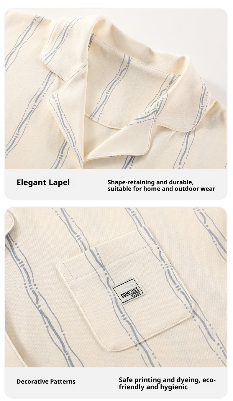 Pigiama da donna ChicShe Classe A antibatterico in 100% cotone, cardigan con maniche lunghe per autunno e inverno, indossabile all'esterno._voghion.com