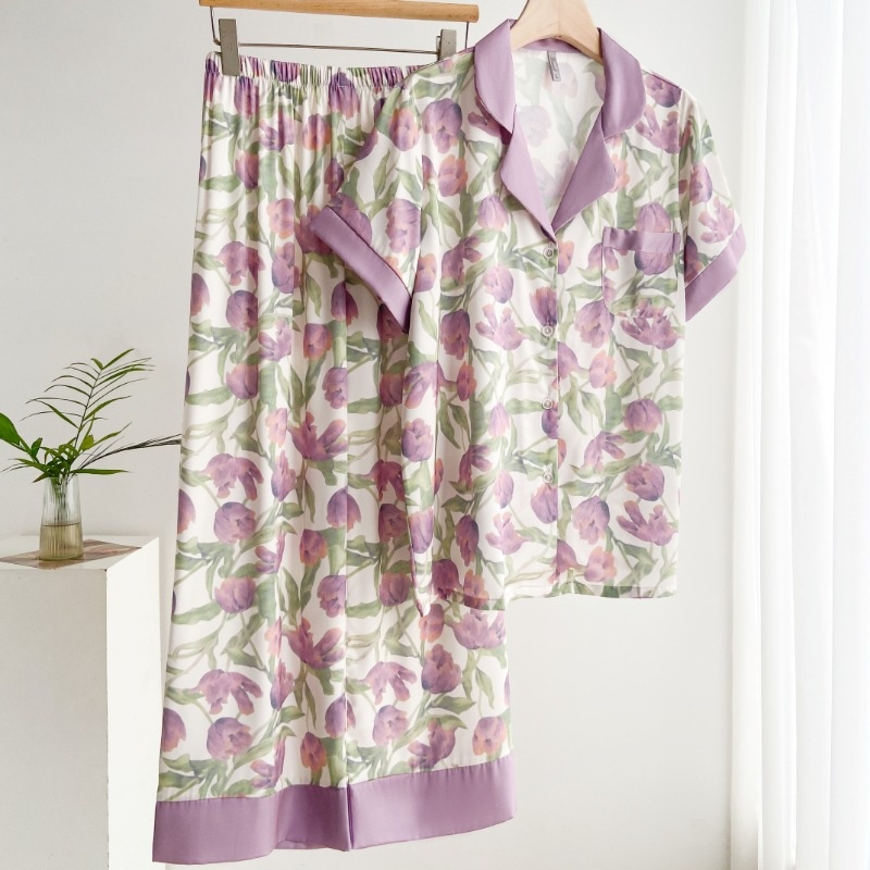 Pigiama ChicShe Tulip da donna, dolce e di alta qualità, per la casa, 2024, nuovo set primavera e autunno a maniche lunghe, adatto per abbigliamento esterno_voghion.com