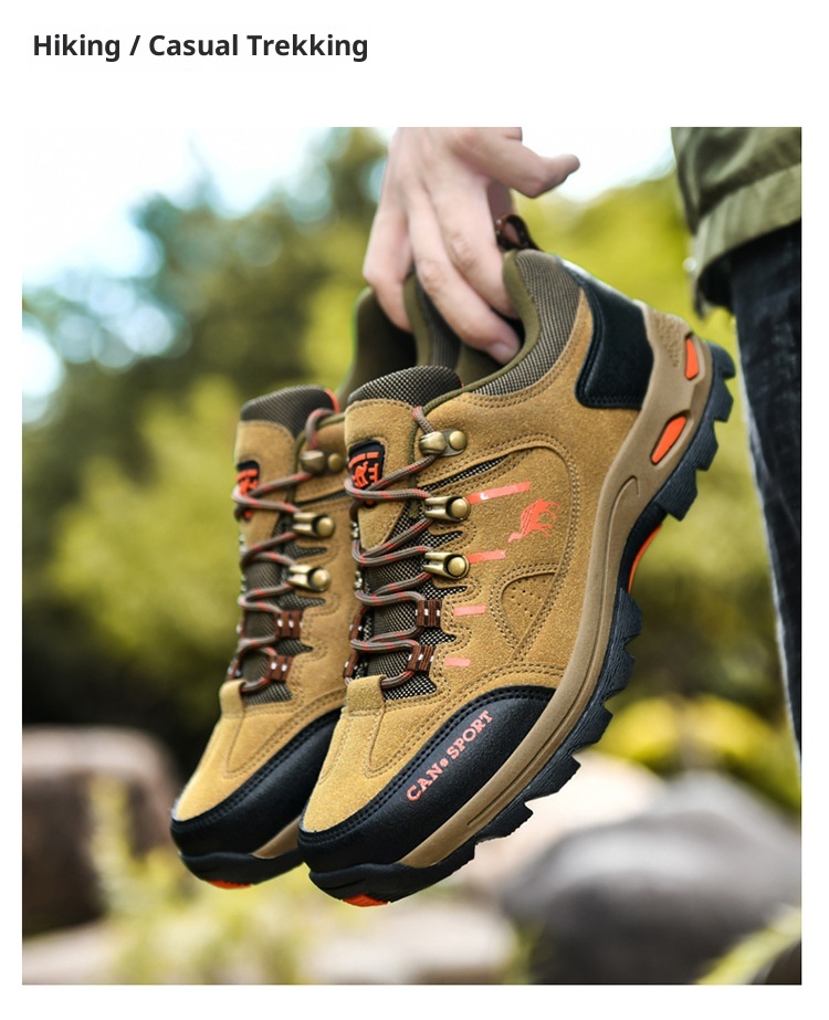 ActiveGo Cross-Border Plus Size Couple Autumn Winter Men's Fashion Outdoor Hik Low-Top Lace-Up Casual Trekk Shoes_voghion.com