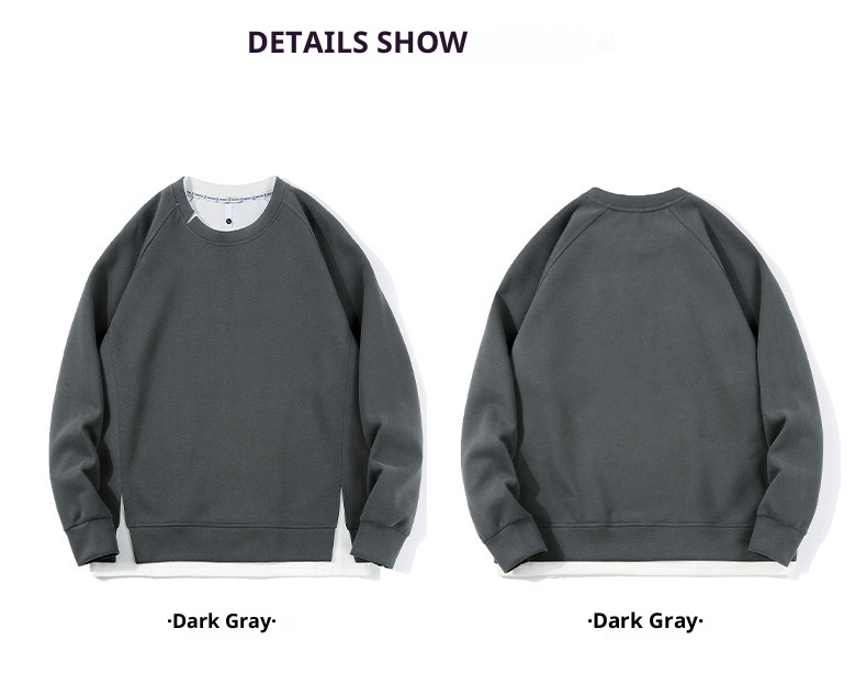 Sweat-shirt deux pièces à col rond en polaire épaisse et ample à manches longues pour homme, modèle Boy Autumn Kun Hai Peng Yun_voghion.com