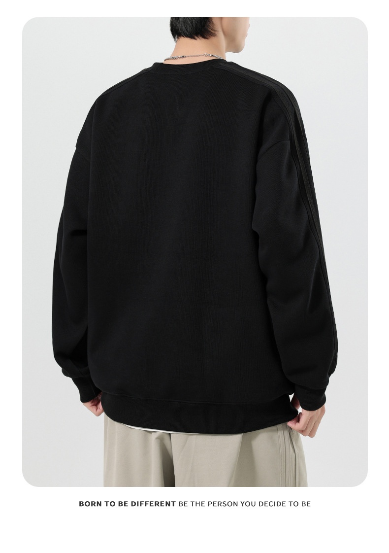 boy Boy Boy Heavyweight Sweatshirt Simple Print Basic Style Casual Trendy Crew Neck Pullover Inner Wear Long Sleeve Top Men's Jacket_voghion.com