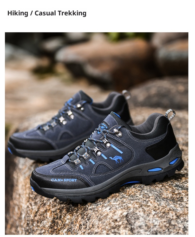 ActiveGo Cross-Border Plus Size Couple Autumn Winter Men's Fashion Outdoor Hik Low-Top Lace-Up Casual Trekk Shoes_voghion.com
