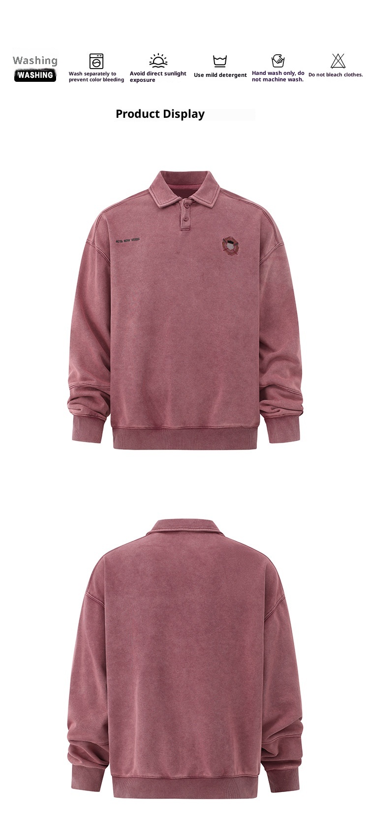 boy Boy MYQ Design Sense Turn-down Collar Pullover Sweatshirt For Men Spring Loose Embroidered Top Korean Style Trendy Long_voghion.com