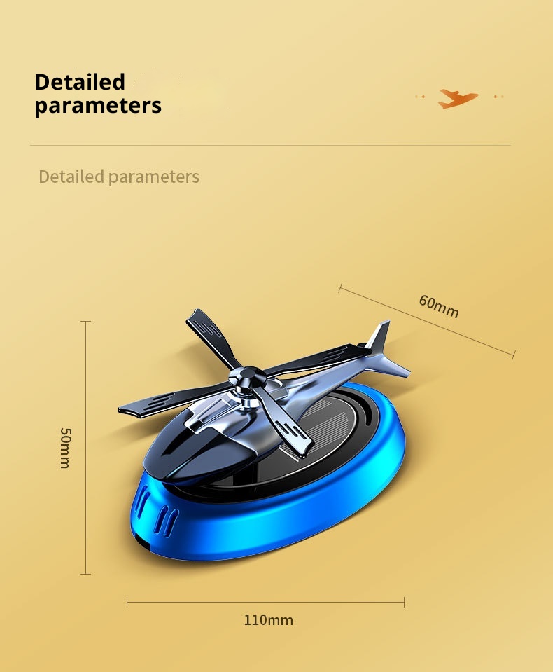 Ornamento di profumo per aromaterapia a forma di elicottero solare, profumo fresco, deodorante per interni auto a lunga durata, decorazione di alta qualità_voghion.com