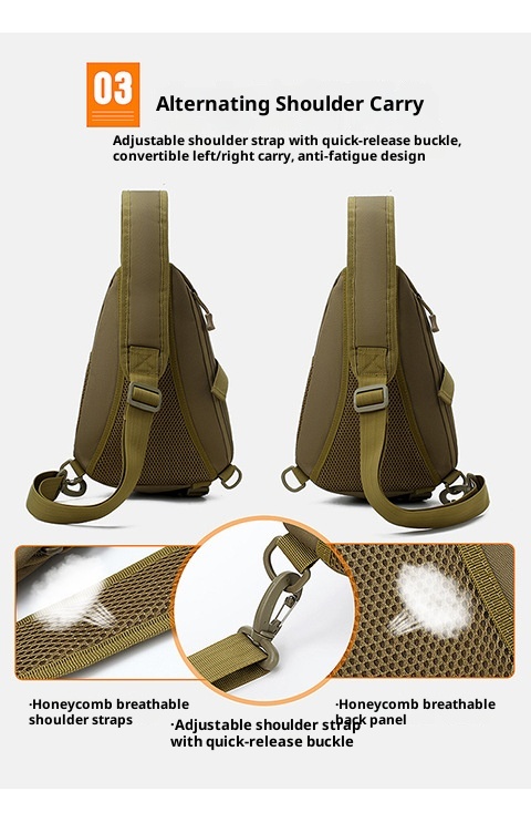 ActiveGo Cross-Border Men's Backpack Large Capacity Travel Shoulder Tactical Chest Laptop Cycling Hiking Bag_voghion.com