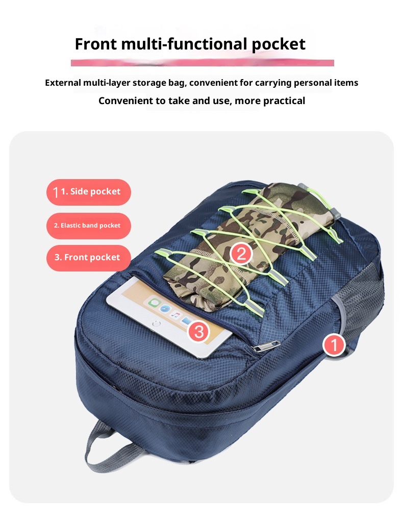 ActiveGo Outdoor Faltbarer Rucksack für Damen und Herren, Multifunktionaler Wander-, Sport- und Reiserucksack, Großes Fassungsvermögen, Tragbar zum Klettern_voghion.com