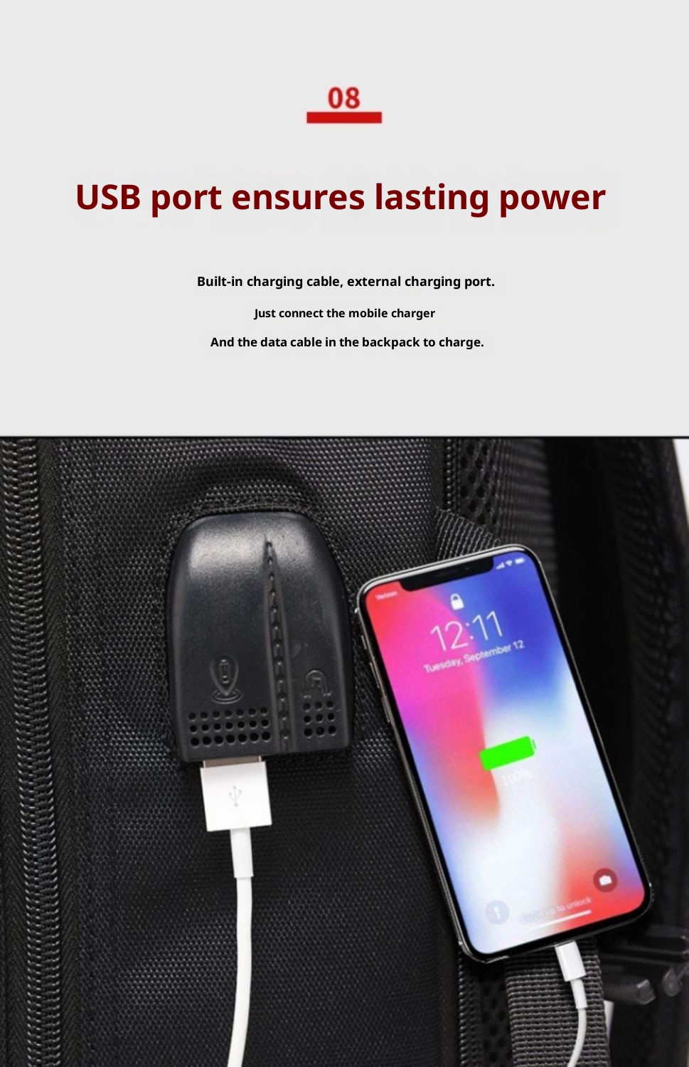 Zaino da viaggio per uomo ActiveGo, grande capacità, impermeabile, per escursioni, viaggi d'affari, casual_voghion.com