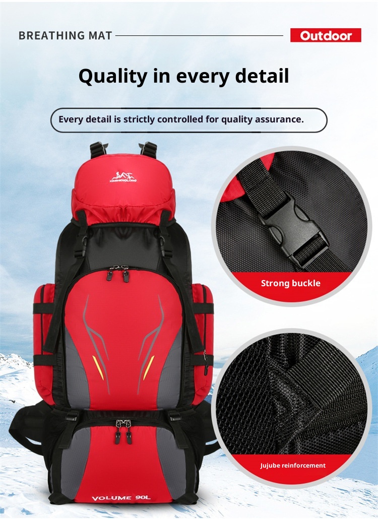 Zaino da viaggio unisex ActiveGo da 90 litri, grande capacità, per campeggio, escursionismo_voghion.com