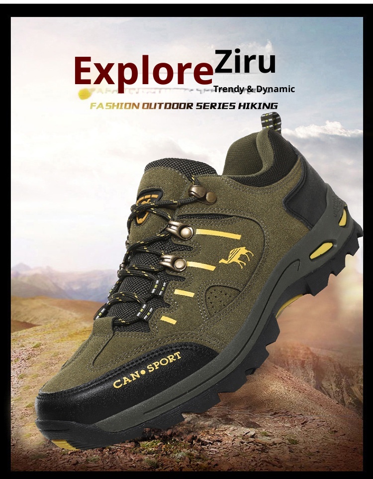 ActiveGo Cross-Border Plus Size Couple Autumn Winter Men's Fashion Outdoor Hik Low-Top Lace-Up Casual Trekk Shoes_voghion.com