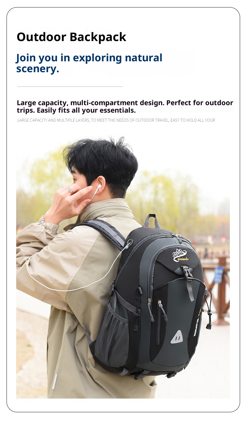 ActiveGo Foreign Trade New Multifunctional Hiking For Men Outdoor Trekking Large Capacity Travel Bag USB Charging Casual Backpack_voghion.com