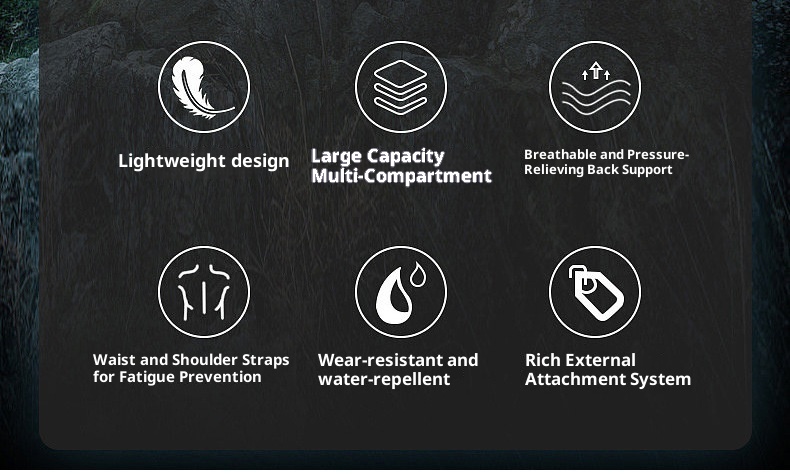 Zaino da uomo ActiveGo Cross-Border Hiking Travel con doppia tracolla, borsa sportiva da esterno, 70 litri, grande capacità_voghion.com