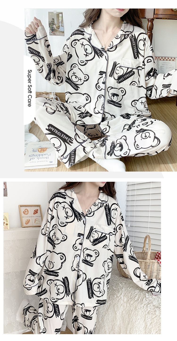 ChicShe Cross-Border Women's Pajamas Spring Long Sleeve 2024 New Autumn And Winter Plus Size Thin Loose Cardigan Loungewear_voghion.com