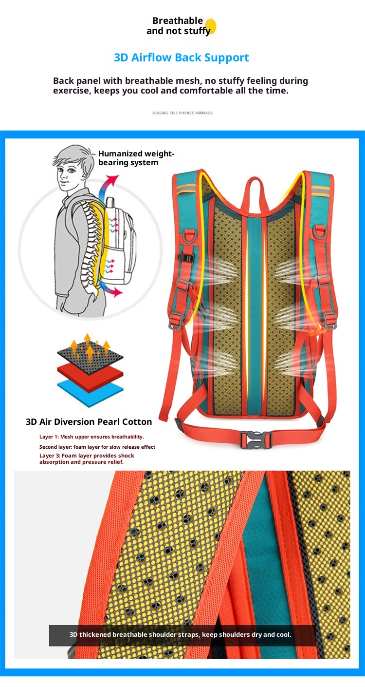 ActiveGo 2025 Cross-Border New Waterproof Cycling Travel Large Capacity Wear-Resistant Sports Polyester Outdoor Backpack_voghion.com