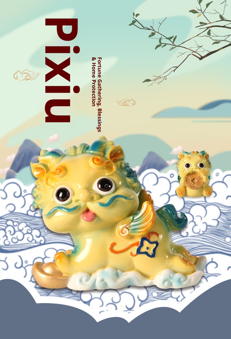 Simpatico cartone animato Pixiu Figurina Creativo Decorazione per la casa Resina Auto Ornamento Negozio Vendita calda All'ingrosso_voghion.com