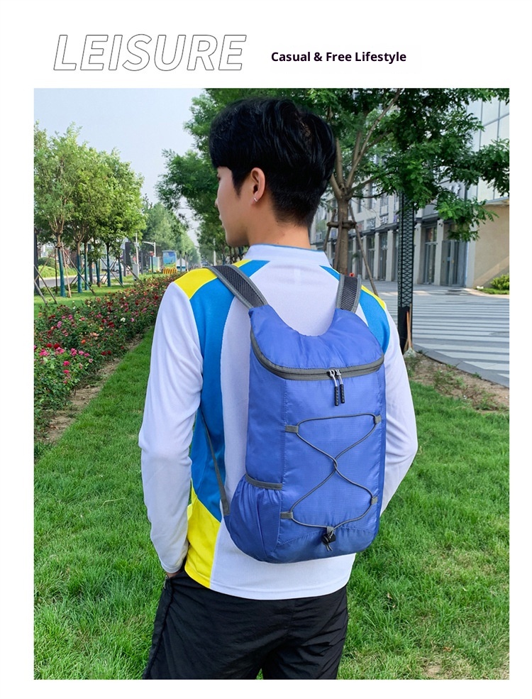 Sac à dos ActiveGo Warneheim Outdoor Sports, couleur unie, grande capacité, fermeture éclair, léger, pliable et résistant à l'eau_voghion.com