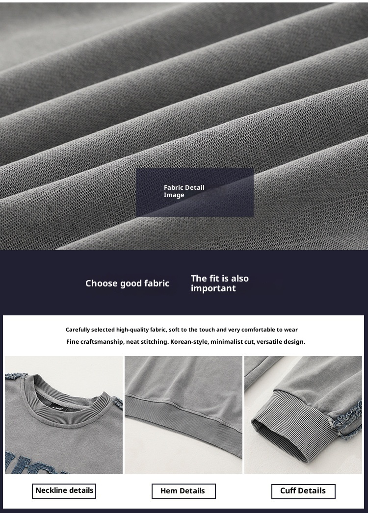 boy MYQ Letter Embroidery Crew Neck Sweatshirt Men Autumn New Loose Top Korean Style Trendy Vintage Pullover Jacket_voghion.com