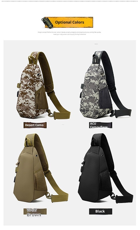 ActiveGo Cross-Border Men's Backpack Large Capacity Travel Shoulder Tactical Chest Laptop Cycling Hiking Bag_voghion.com