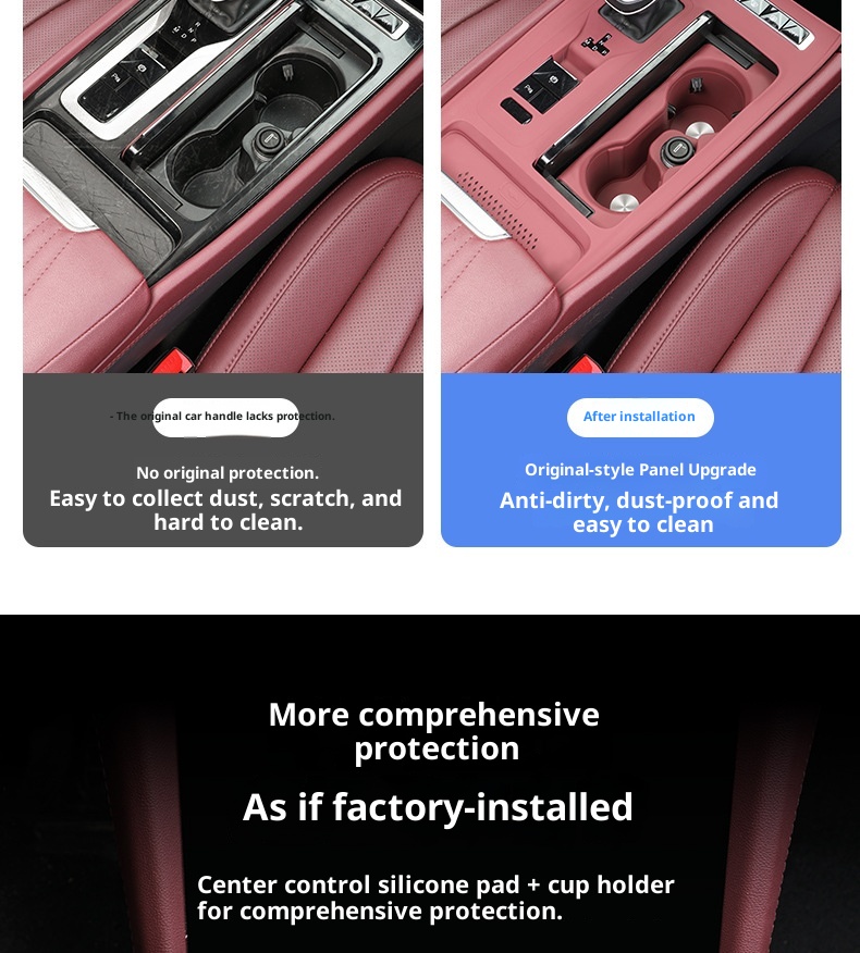 23-25 Models Hongqi H5 Central Control Panel Silicone Pad H6 Static Cling Anti-Slip Shock Absorption Car_voghion.com