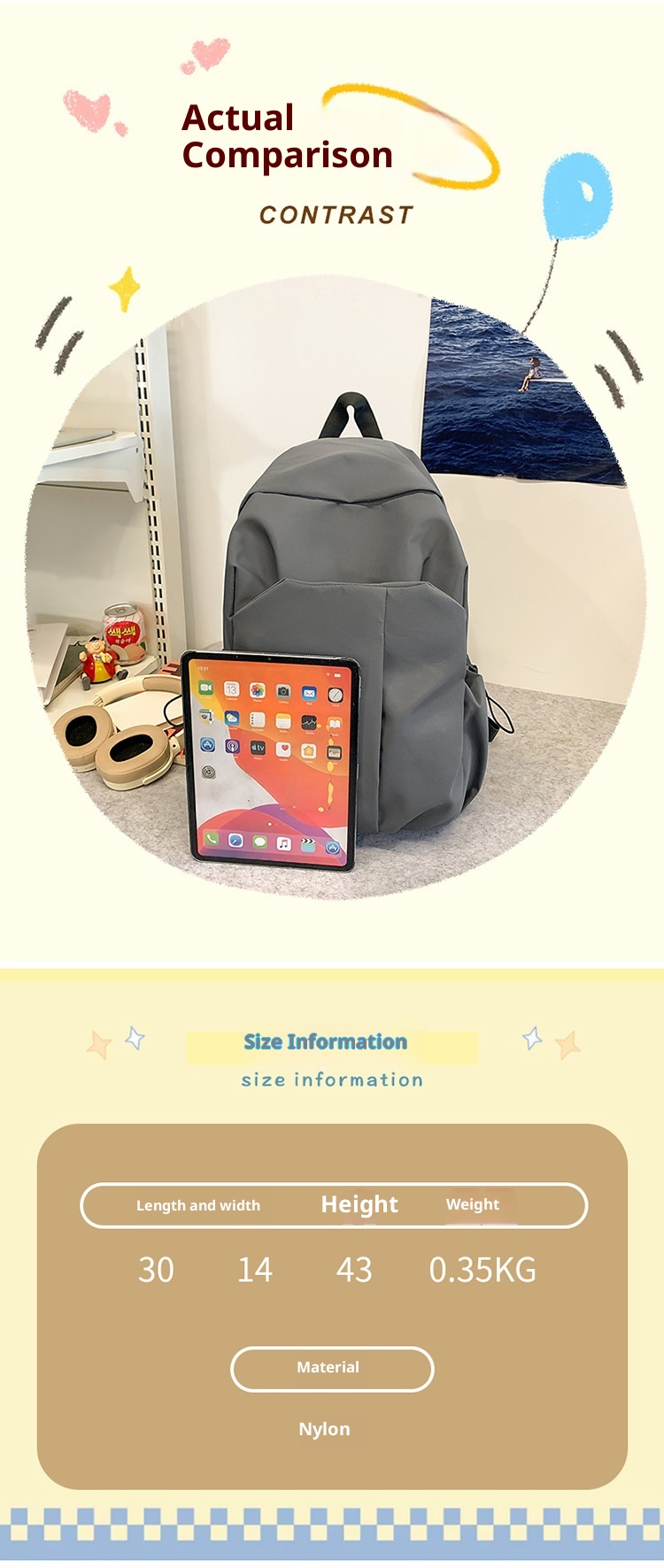 Sac à dos ActiveGo pour homme, grande capacité, pour ordinateur portable, idéal pour les voyages et la randonnée. Sac à dos pour femme, idéal pour le collège, avec pendentif et résistant à l'eau._voghion.com