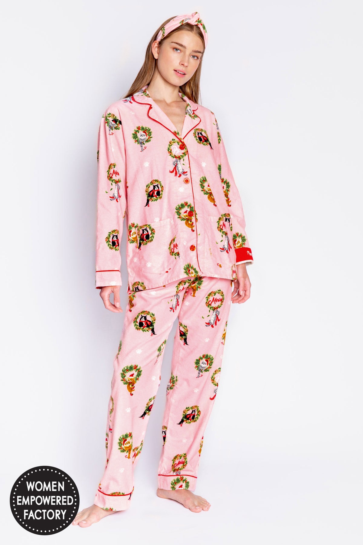 ChicShe P.J.Sawage Pigiama caldo e spesso in cotone spazzolato per donna, autunno inverno, pigiama premaman in morbido cotone_voghion.com