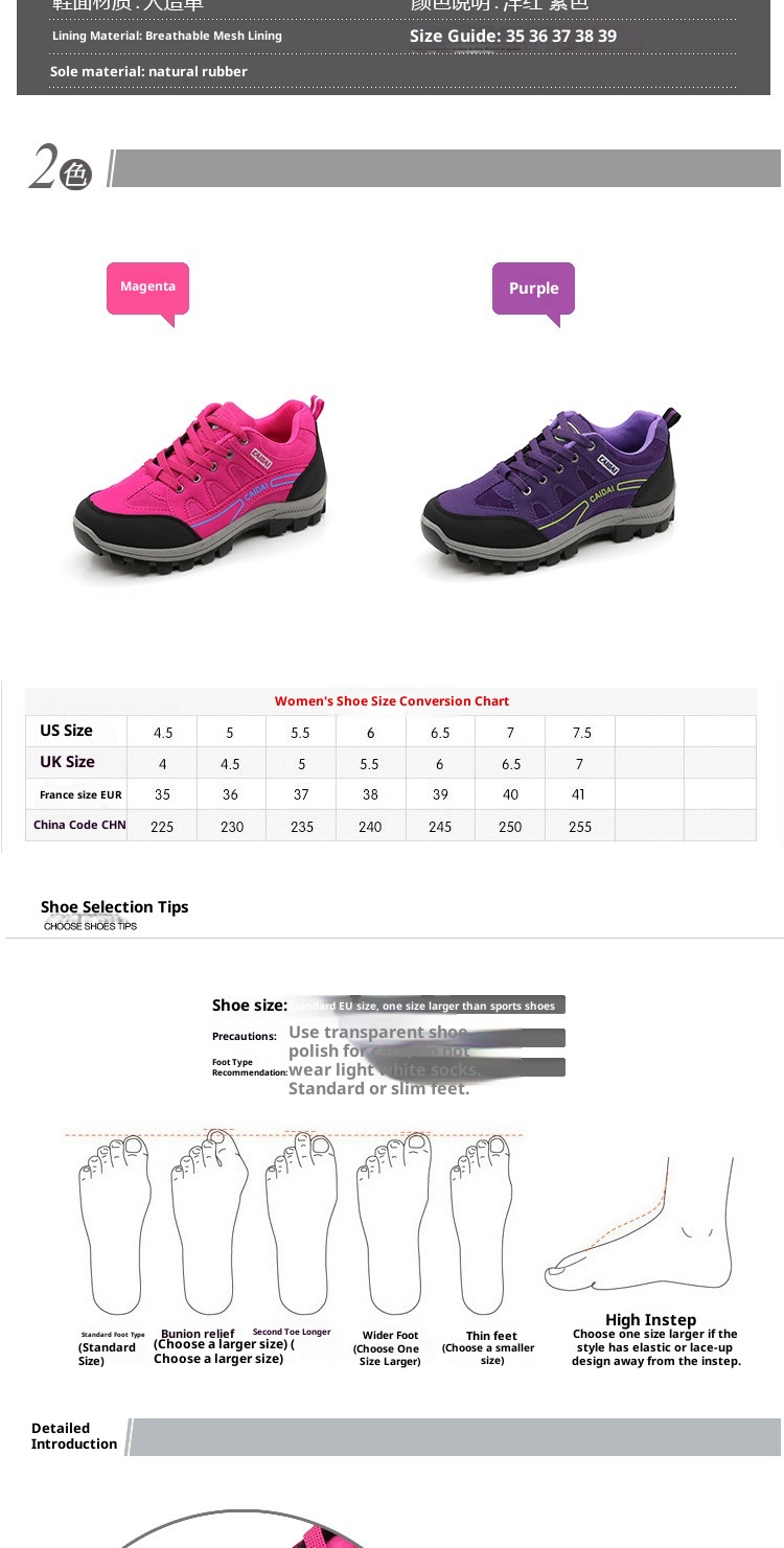 Scarpe sportive leggere ActiveGo da donna, traspiranti e antiurto, da trekking, per autunno e inverno, con suola morbida_voghion.com