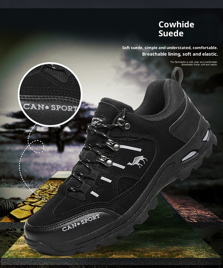 ActiveGo Cross-Border Plus Size Couple Autumn Winter Men's Fashion Outdoor Hik Low-Top Lace-Up Casual Trekk Shoes_voghion.com