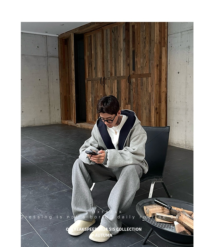 boy Boy 2025 Cardigan Sweatshirt Unisex Spring Autumn Zipper Hooded American Retro Style Regular Shoulder Jacket_voghion.com