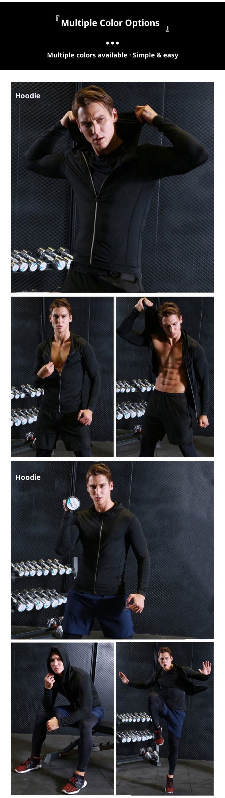 boy Boy Quick-Dry Breathable High Elastic Hoodie Windproof Thin Sweatshirt Autumn Winter Men's Sports Tight-Fitting Jacket_voghion.com