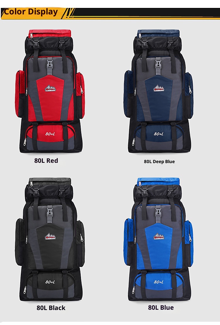 ActiveGo Nuovo zaino da 80 litri per escursioni all'aperto, grande capacità, per uomini e donne, per trekking, sport, tempo libero, viaggi_voghion.com