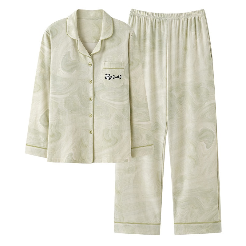 ChicShe Women's Padded Sleepwear Long Sleeve Pure Cotton Turn-Down Collar Cardigan Autumn Winter Anti-Bump Design Wearable_voghion.com