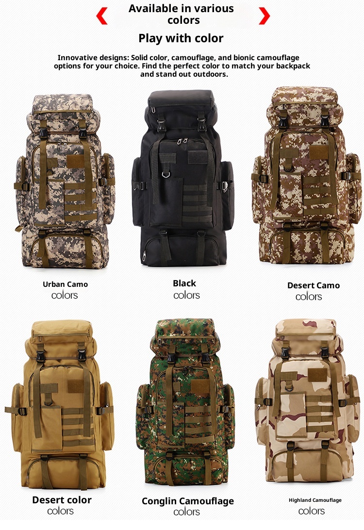 ActiveGo Neuer Cross-Border Outdoor Rucksack mit großem Fassungsvermögen, taktischem Tarnmuster, wasserdicht, ideal für Reisen, Wandern und Camping für Herren_voghion.com