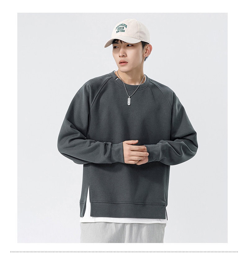 Sweat-shirt deux pièces à col rond en polaire épaisse et ample à manches longues pour homme, modèle Boy Autumn Kun Hai Peng Yun_voghion.com