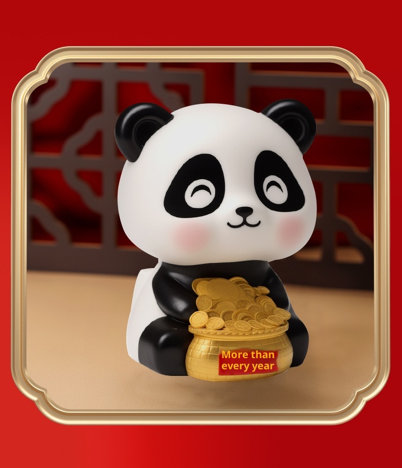 Panda portafortuna solare di tendenza transfrontaliera, decorazione per interni auto, regalo creativo alla moda per la casa_voghion.com