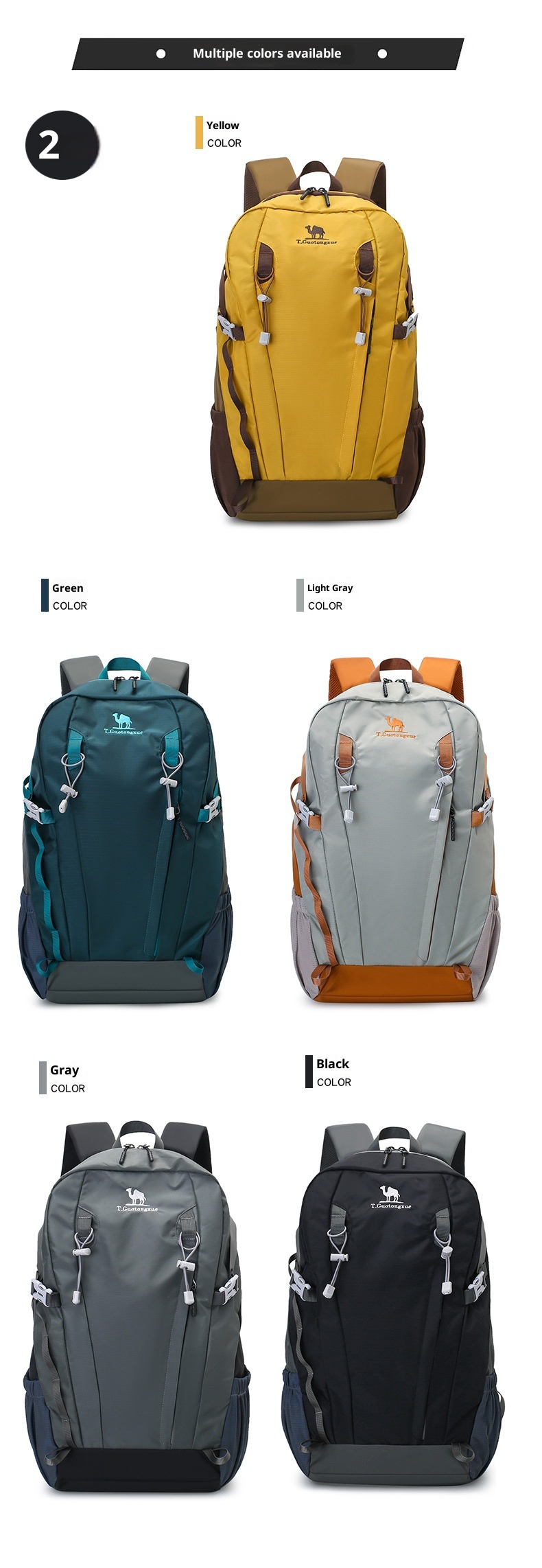 ActiveGo Mountaineering Bag Sports Water-Resistant Large Capacity Outdoor Lightweight Hiking Travel Backpack Customizable_voghion.com