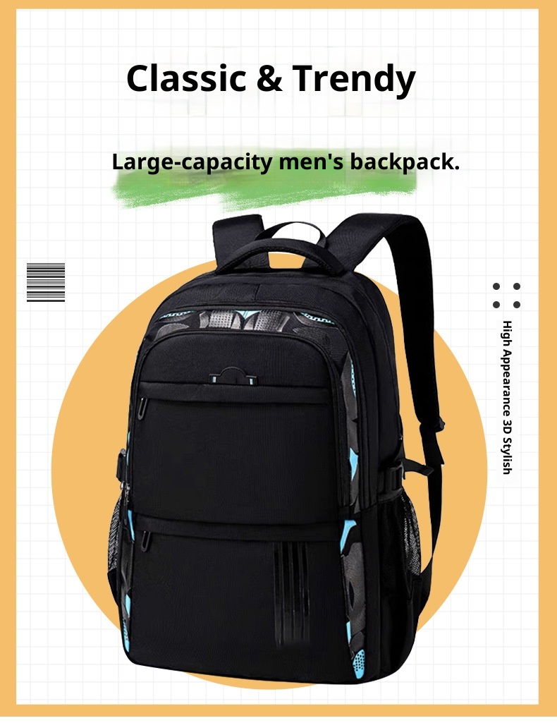 ActiveGo In Stock Korean Version Large Capacity Personality Multi-Functional School Bag Men's Business Travel Backpack Commuting_voghion.com