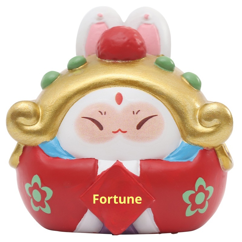 Ornamento per auto in resina per interni del mercato culturale e creativo del turismo di Pechino, stile cinese, coniglio, signore, regalo_voghion.com