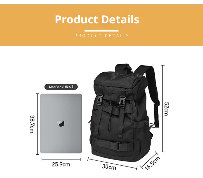 ActiveGo Large Capacity Lightweight Outdoor Hiking For College Students Men's Travel Backpack Black Waterproof Portable Cycling_voghion.com