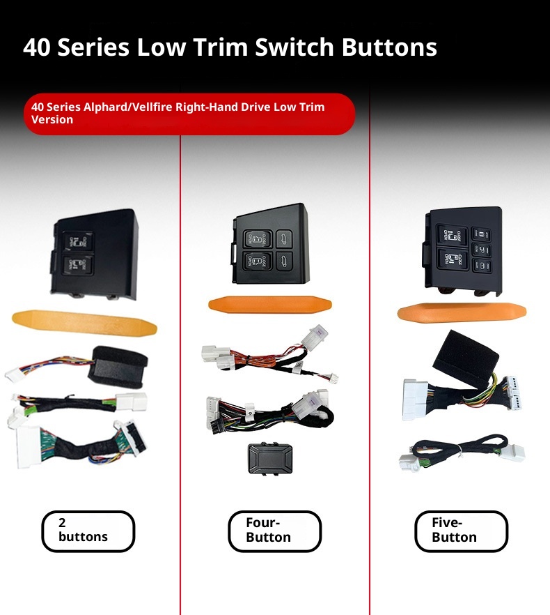 Applicabile a 24 modelli di interruttore della porta centrale a bassa configurazione della serie Alphard 40, per interni auto in vetro ALPHARD_voghion.com