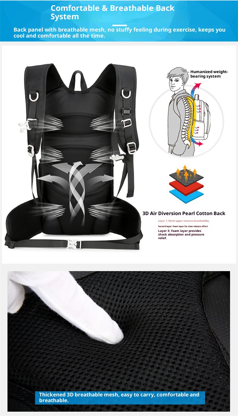 ActiveGo Cross-border Cycling Bag Outdoor Bicycle Multi-functional Water-resistant Sports Picnic Large Capacity Backpack_voghion.com