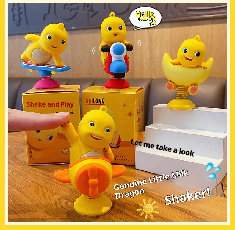 Ornamento per auto elettrica creativo antistress a forma di drago di latte autentico, graziosa decorazione per interni_voghion.com